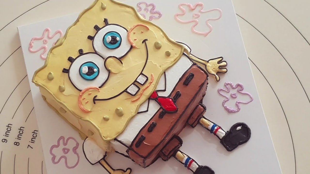 스폰지밥케이크🍍귀여워.. satisfying cake decorating video/birthday cake idea/spongebob cake