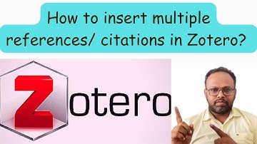 How to insert multiple citation/reference in zotero reference manager? #research #zotero #citation