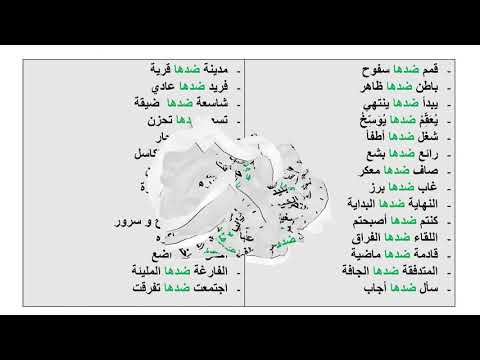 لنتعرف على أضداد بعض الكلمات في اللغة العربية الجزء الثاني