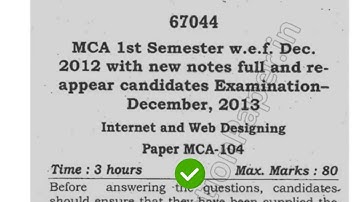 2013 Mdu MCA 1st Sem Internet & Web Design Question Paper