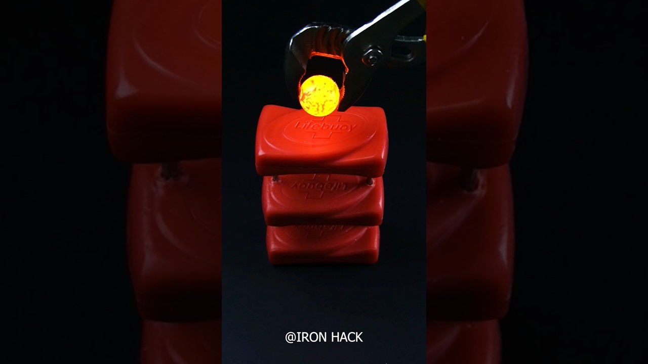 Red Hot Metal Ball Vs Red Soap #asmrsounds #satisfying #shorts #shortvideo