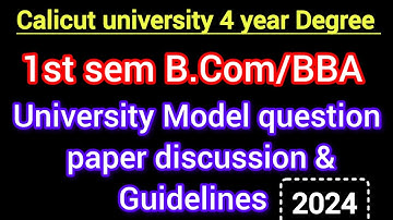 Model question paper discussion & guidelines1st sem B. Com/BBA malayalam|calicut university fyugp