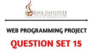 Question Set 15 | Web Programming | Java Institute
