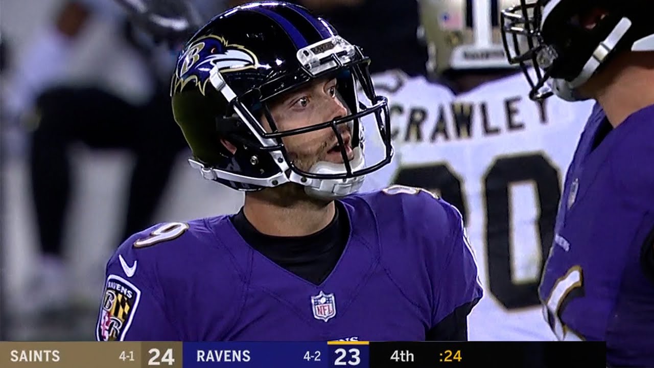 Raven 2018 Tucker Actually Misses! (Saints vs. Ravens 2018, Week 7) | Crazy ...