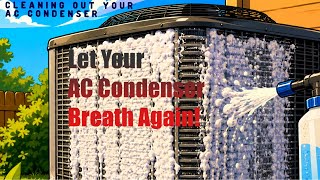Cleaning Outdoor AC Condenser & Discharging AC Condenser Capacitor
