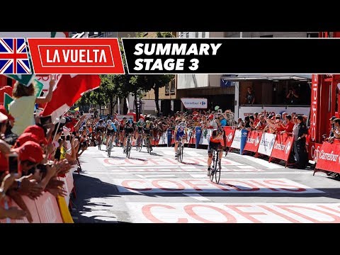 ভিডিও: Vuelta a Espana 2017: Vincenzo Nibali স্টেজ 3 জিতেছে; ক্রিস ফ্রুম লাল হয়ে যায়