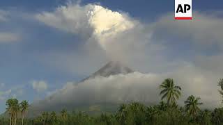 Smoke Rising From Mayon Volcano Amid Fears Of Major Eruption