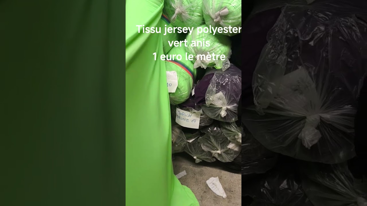 tissu jersey polyester spun vert anis