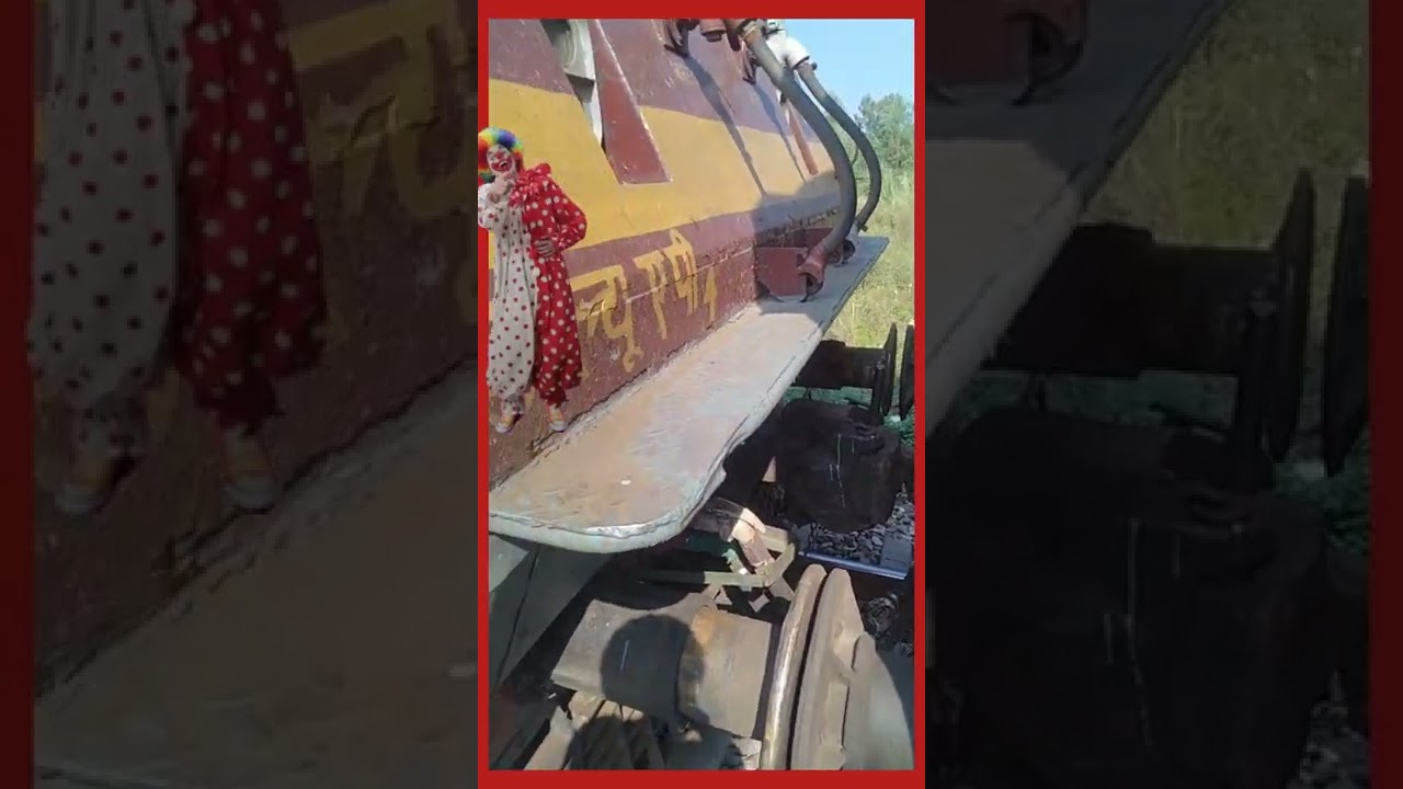 finally Railway Engine connected with coach. 