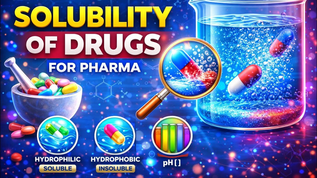 Solubility of drugs || दवा की घुलनशीलता || B pharam || D pharma 