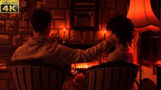 4K 🔥 Two by the fireplace. Music - Remembering Her |👉 Двое у Камина. Музыка - Вспоминая ее. Отдых