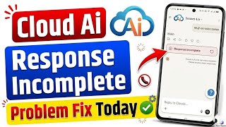 Claude Response Incomplete Problem Today Fix || Response Incomplete Claude ai Problem Today Fix 2026