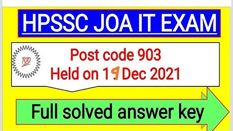 joa it 903|| solved answer key || with computer