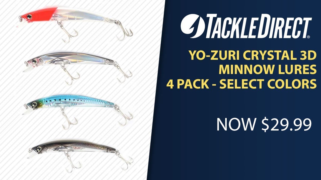 Yo Zuri Crystal 3D Minnow Lures 4 Pack Select Colors at