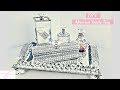 DIY Dollar Tree Room Decor 5 Piece Mirror Vanity Tray Set - So Glam with BLING