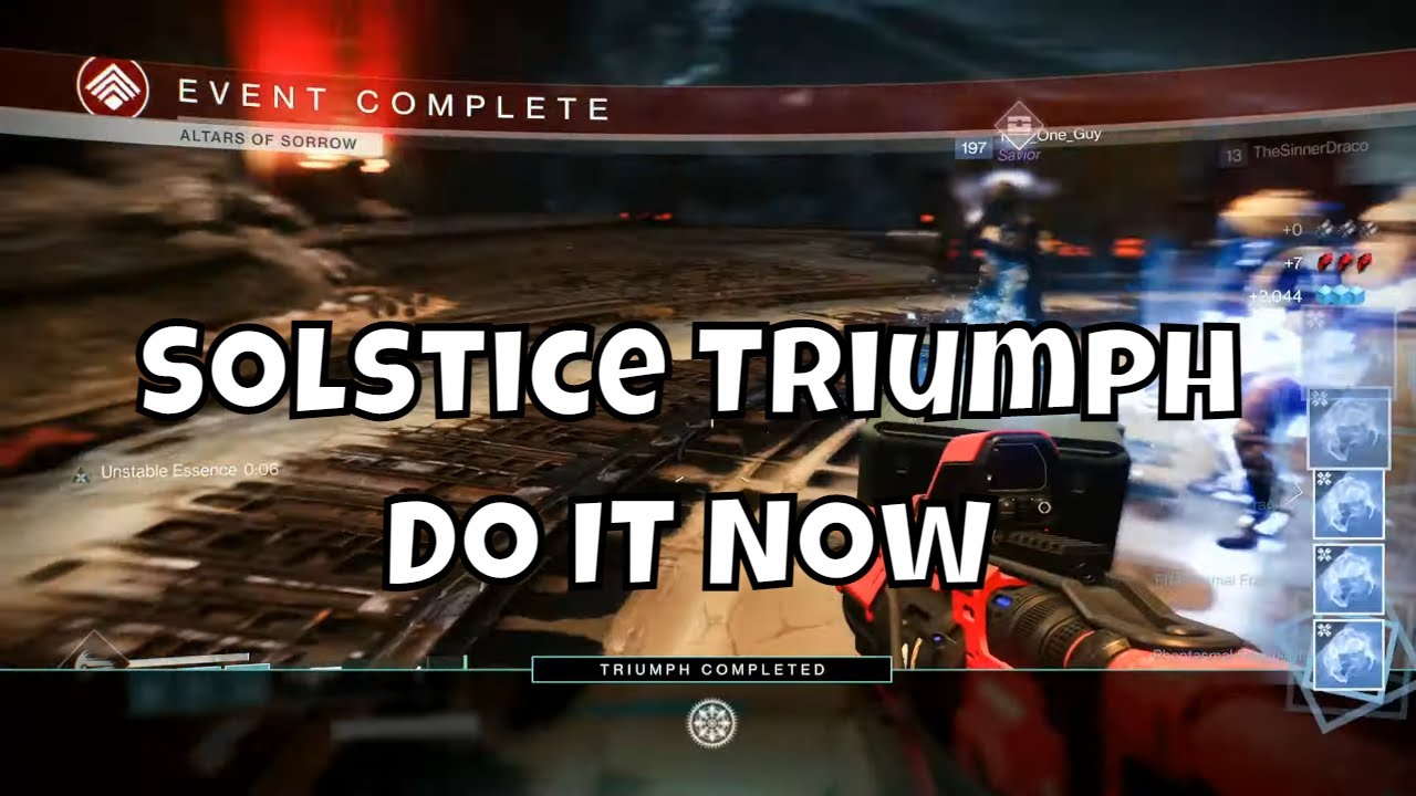 Solstice Triumph Completed Early Glitch