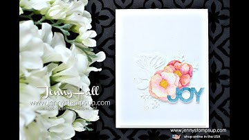 No line watercolor flowers using Stampin Up products with Jenny Hall for the Save the Crafty Youtube