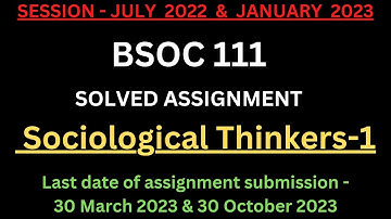 BSOC 111 solved assignment 2022-2023 | BSOC 111 ignou solved assignment 2022-23 | BSOC 111 PDF | BA