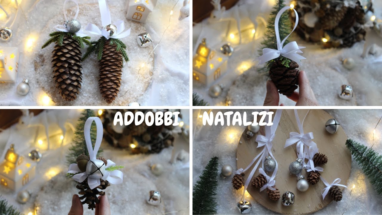 4 semplici idee di ADDOBBI NATALIZI fai da te con le PIGNE / Tutorial  Christmas decoration - YouTube