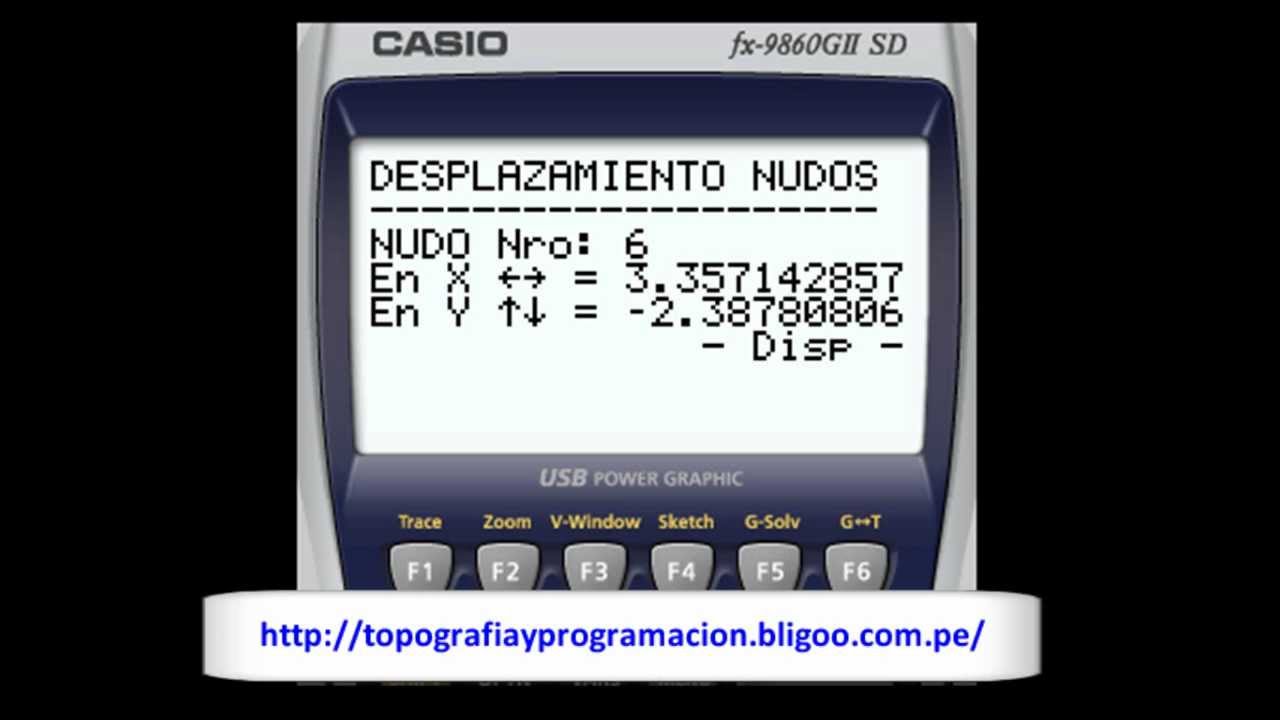 CASIO 9860G SD CERCHAS Y ARMADURAS