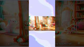 “Melus discovers a magical mirror adventure.🪞😼✨”#CartoonCats 🐾#PlayfulMelus 😻