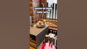 Repousse and Chasing Feather Earrings - Jack Hsu Studio