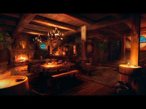 Medieval Tavern Ambience - Snowstorm, Heavy Wind and Fireplace Sounds