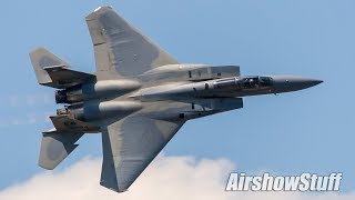 USAF F-15C Eagle Demo Team and P-51 Formation - Battle Creek Airshow 2008