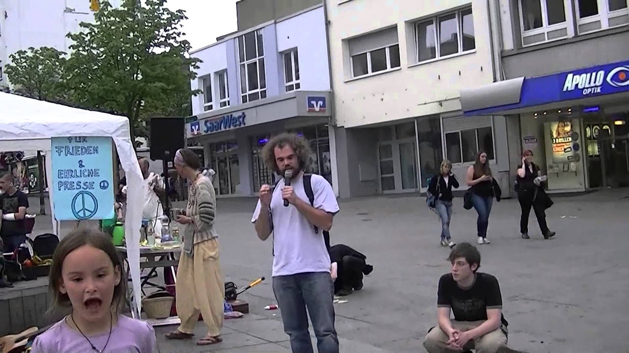Friedensmahnwache Saarbrücken 23.06.2014 - (4) Spontaner Beitrag über BGE und FKTV
