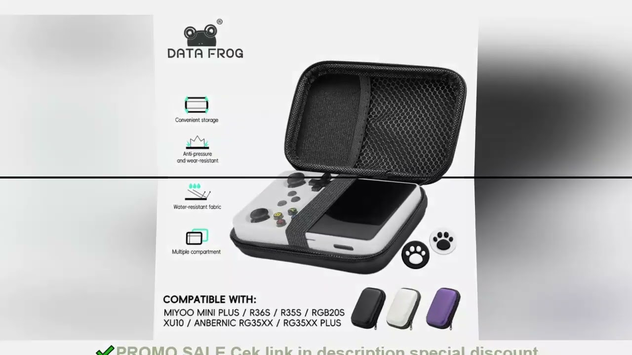 Data Frog for R36S Case Retro Video Game Bags EVA Cover Case for RG35XX R35S Miyoo Mini Plus Founded