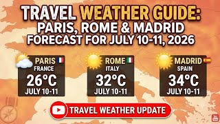 Guide météo voyage : prévisions pour Paris, Rome et Madrid du 10 au 11 juillet 2026
