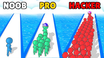 NOOB vs PRO vs HACKER in Crowd Battle 3D