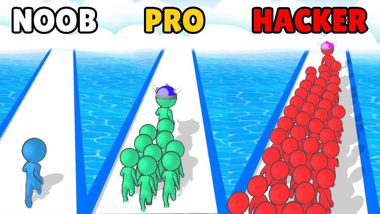 NOOB vs PRO vs HACKER in Crowd Battle 3D