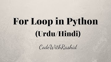For Loop in Python | Python Tutorials in Urdu/Hindi