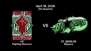 ESBL April 18, 2026 UP Fighting Maroons Vs St. Benilde Blazers (week 4) (1st Quarter 1st part) 