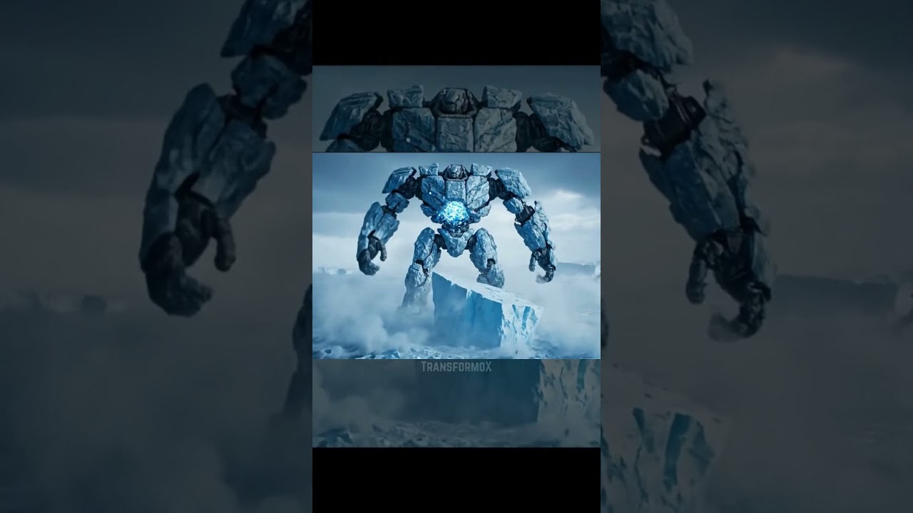 Icebreaker Mech Battle in Arctic transformox