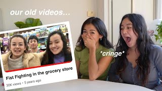 TRY NOT TO CRINGE CHALLENGE (reacting to our OLD VIDEOS) + celebrating  300k SUBS!!!