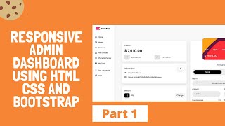 Dashboard admin bootstrap 4 using html css and bootstrap 5 | Responsive web design (Part 1)