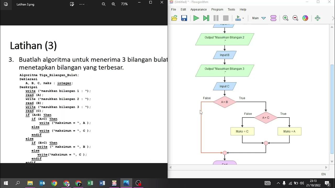 Latihan Logaritma Menggunakan Aplikasi Flowgorithm | FLOWGORITHM - YouTube