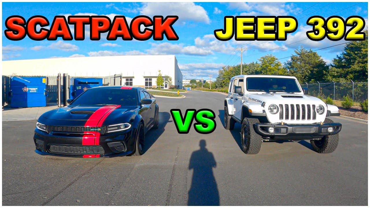 Dodge Charger ScatPack vs Jeep Wrangler 392... Which one WINS???🔥🔥🔥 -  YouTube