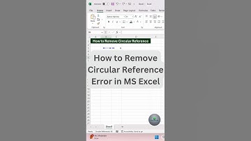 Excel Circular Reference Error | How to Remove Circular Reference Error in MS Excel