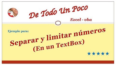 Separar y limitar los números en un textbox.