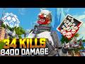 INSANE Octane 34 KILLS and 8400 Damage Apex Legends