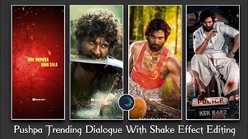 Pushpa Trending Dialogue Beatsync Status Editing | Alight Motion Video Editing | Shake Effect