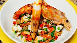 lentil salad with shrimp / سلطة العدس والروبيان