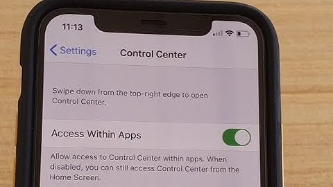 iPhone 11 Pro: How to Enable / Disable Control Center Access Within Apps