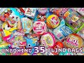 Unboxing 35 blind bags mini brands doorables real littles lol surprise disney