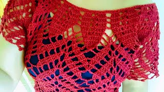 BLUSA A CROCHET hojitas-1 #crochet #ganchillo #LasMaravillasdelCrochet