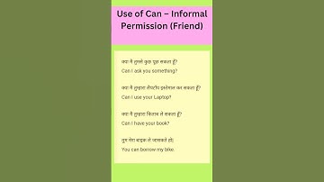 Use of Can – Informal Permission (Friend),Part-3