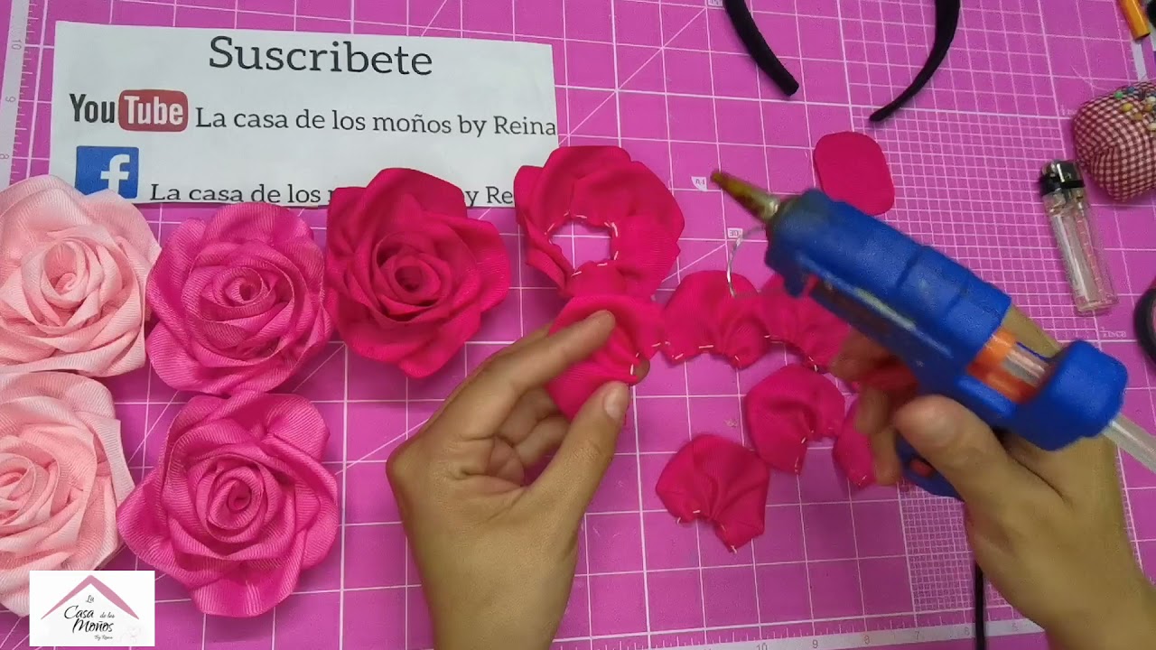 Diadema de catrina // Como hacer rosas de listón // Día de muertos